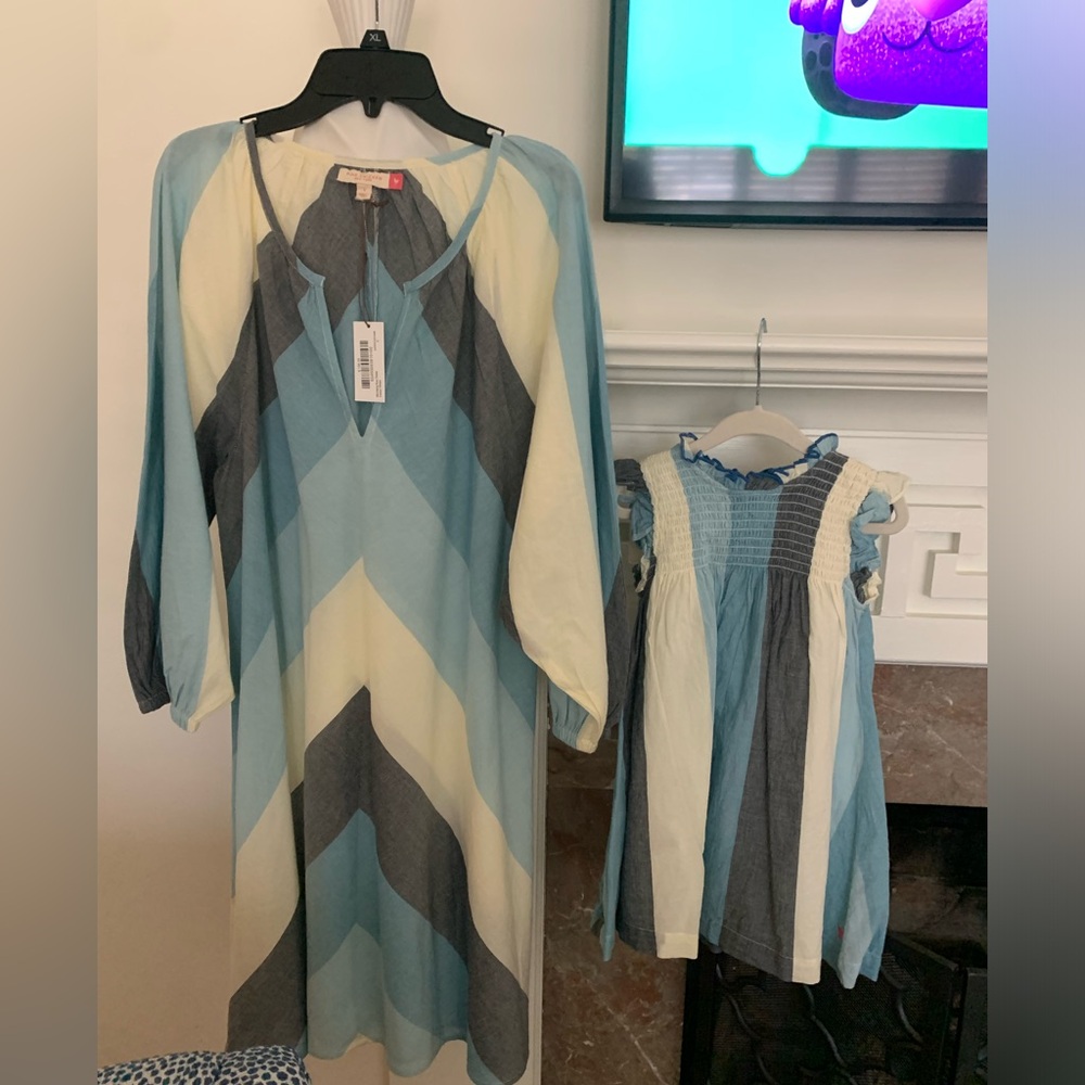 NWT Pink Chicken Ava dress- Ocean Stripe